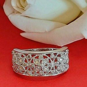 0.23 Carat NATURAL White Diamond 925 Sterling Silver Ring Sz 8